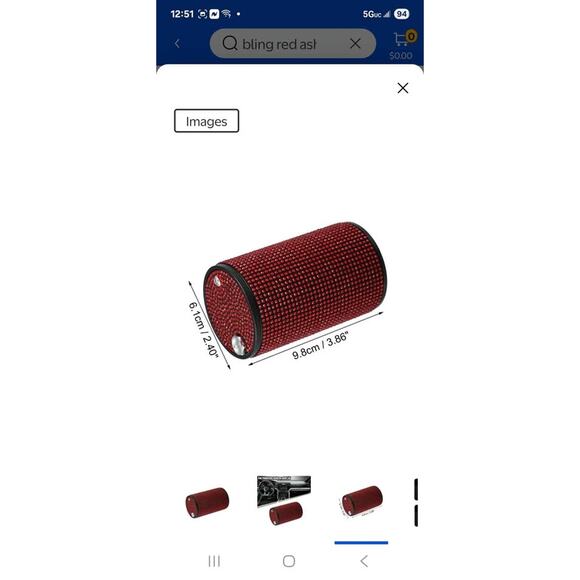 Buy 1, Get 1 Free Red Bling Cylinder Containers (car ashtray) - Picture 5 of 6